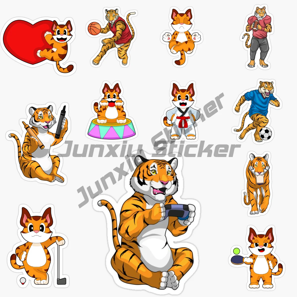 

Tiger Cute Cartoon Cartoon Car Stickers Waterproof Vinyl Self-adhesive Decorative Decals