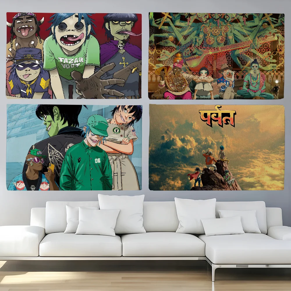 G-Gorillaz Band 2026 Die Bergflagge für Schlafzimmer, Wohnzimmer, Bar, Garten, Outdoor, aktive Dekoration, Hintergrund und Konzert