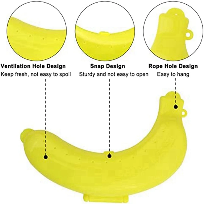 Cute Banana Protector Storage Box Portable Banana Holder For Lunch Boxes, BPA-Free Fruit Container