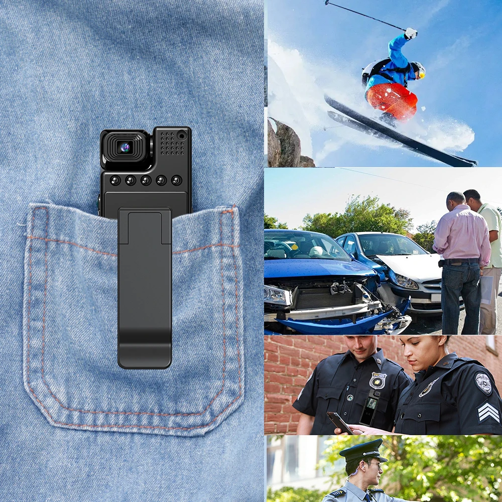 HD 1080P Sports Mini Camera With Screen Portable Digital Video Recorder BodyCam Infrared Night Vision Police Camcorder