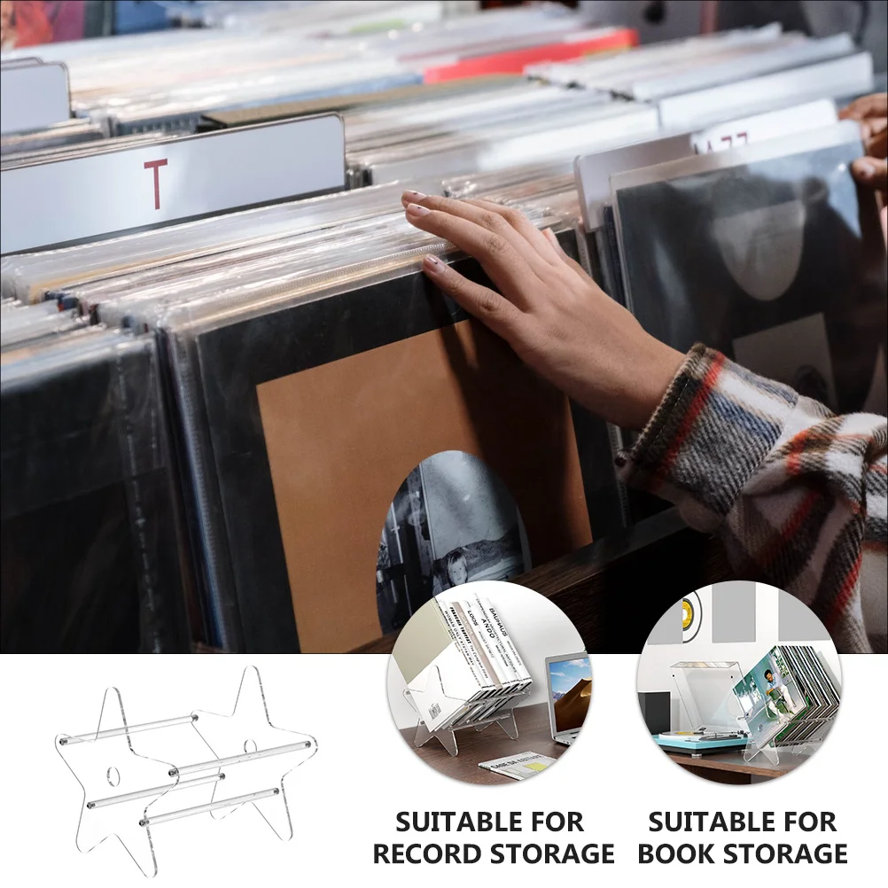 

1Pcs Acrylic Transparent Display Holder Star Shaped Book Container for Home Office Desktop Storage Organizer Rack