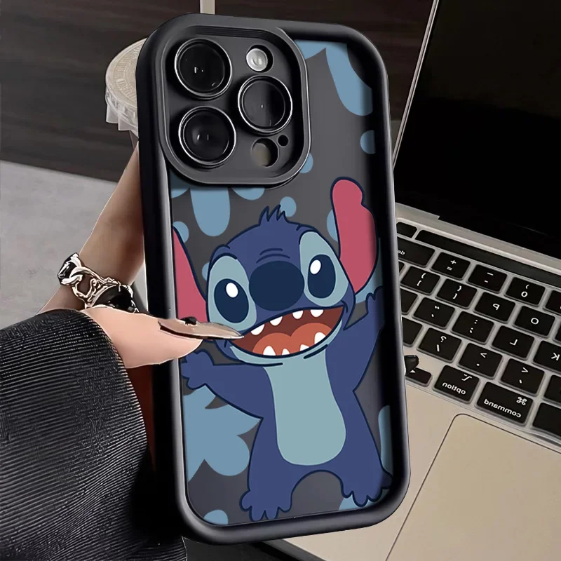 Disney Lovely Stitch funda de silicona para iPhone 15 Pro Max 14 13 12 11 Pro Max XR XS X 8 7 15 Plus SE2, funda suave a prueba de golpes