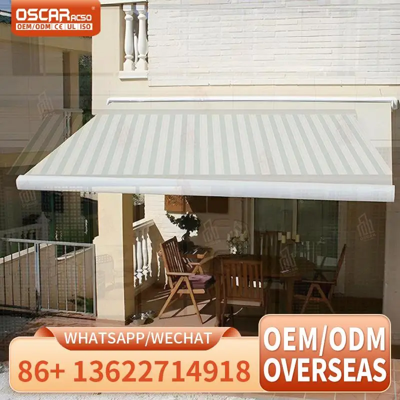 

Aluminum Retractable Wall Mounted Awning for Patio Balcony Sun Protection Outdoor Shade Retractable Awning