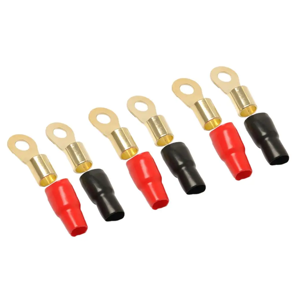 3 Pairs 1/0 AWG Car Audio Terminal Wiring Connector Gold-plated Durable