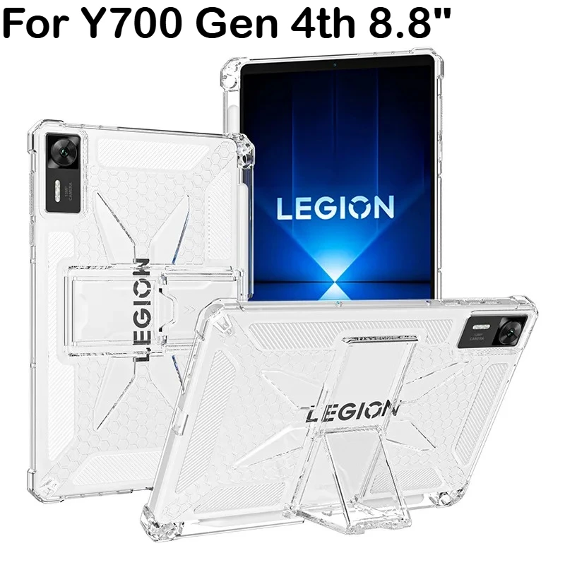 

Прозрачная подставка для Lenovo LEGION Y700 2025, чехол 4-го, 3-го, 2-го, 1-го поколения, 8,8 дюйма, TB322FC, с держателем для карандашей, защитная крышка для подушек безопасности