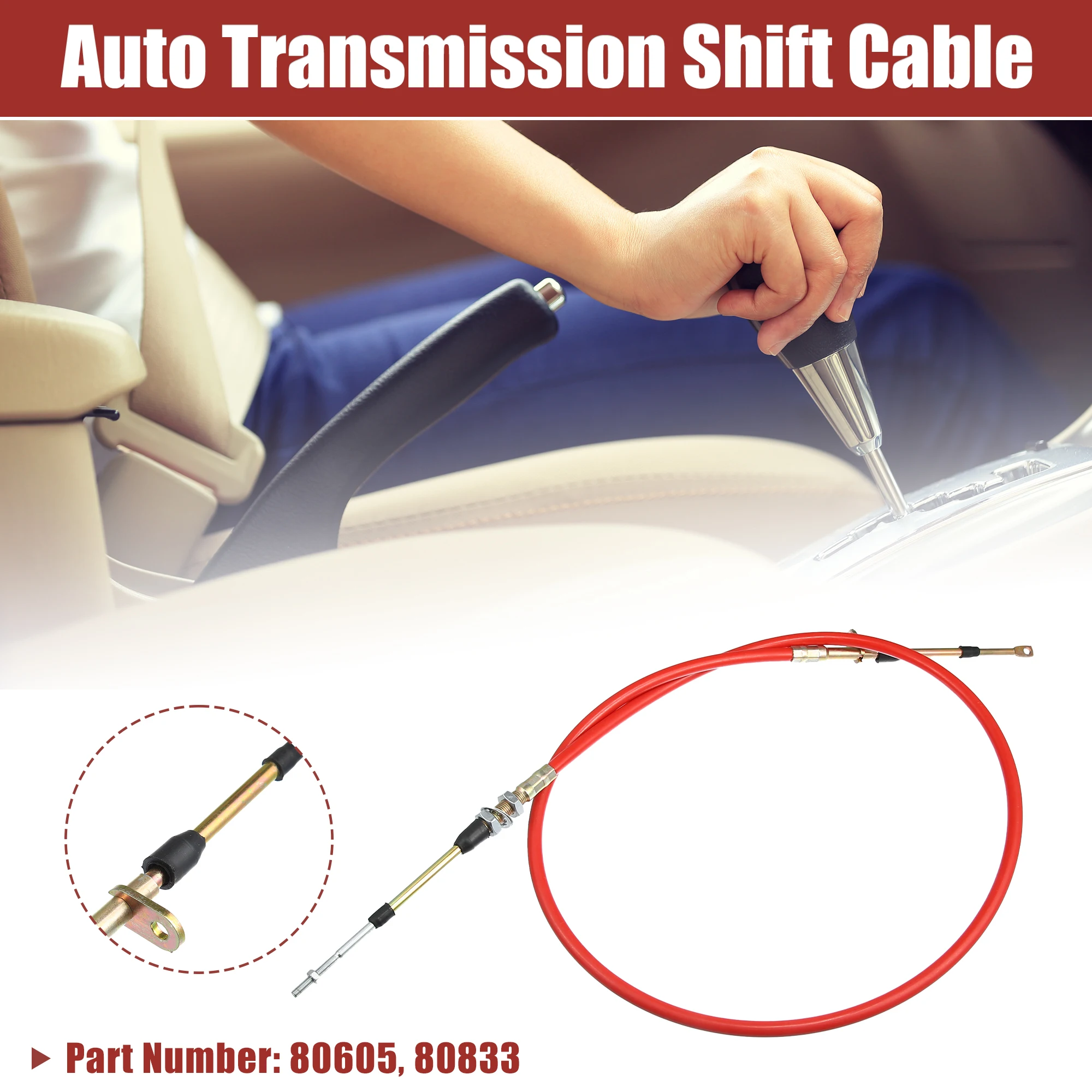 X Autohaux 5Ft Auto Gear Shift Cable Transmission Shifter Cable Replace 80605 Fit for BM Automotive