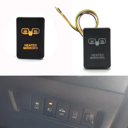 Orange Light Car Power on Off Heated Mirrors Button Switch with Wire for Toyota Prado