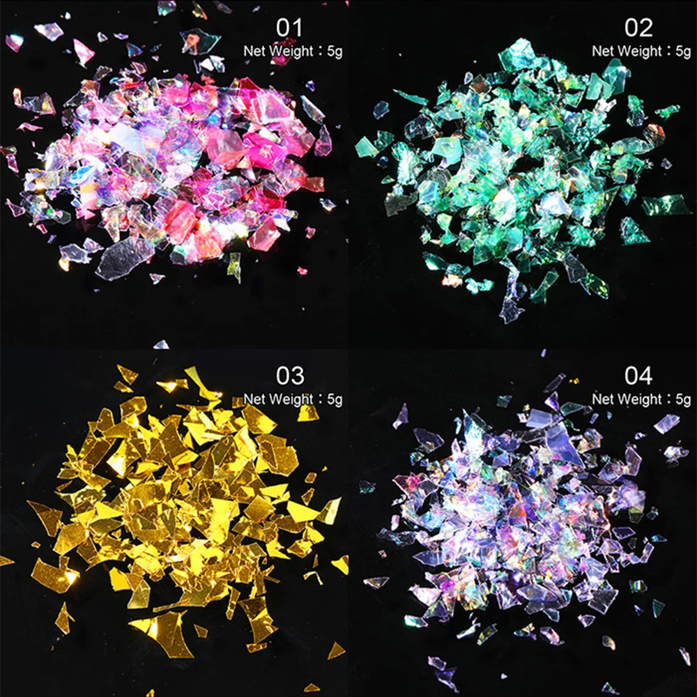 DIY Irregular Spangles Holographics Symphony Manicure Nail Glitter Flakes Sequins Candy Glass Paper Nail Sequins