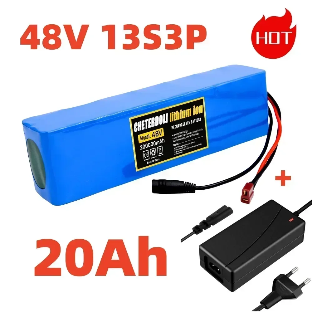 13S3P 48V 20000mAh 20Ah Lithium-ion Battery Pack with 250W 350W 500W 750W 1000W BMS for 54.6V E-bike Electric Bicycle Scooter