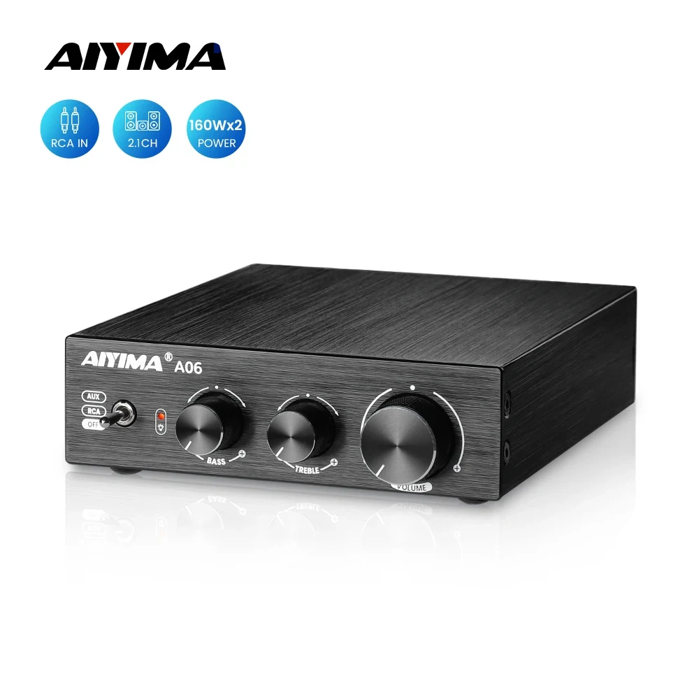 AIYIMA Audio A06 Power Amplifier 160Wx2 TDA7498E Sound Amplificador Dual Channel HIFI Stereo Audio Amplifier For Passive Speaker