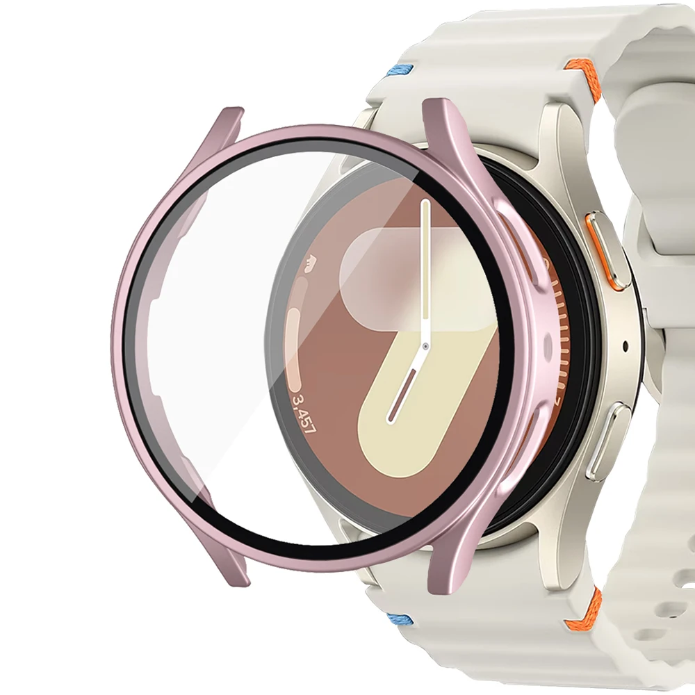 Gehard Glas + PC Case voor Samsung Galaxy Horloge 7/6/5/4 cover 40/44mm Volledige bumper scherm beschermende smart watch case Accessoires