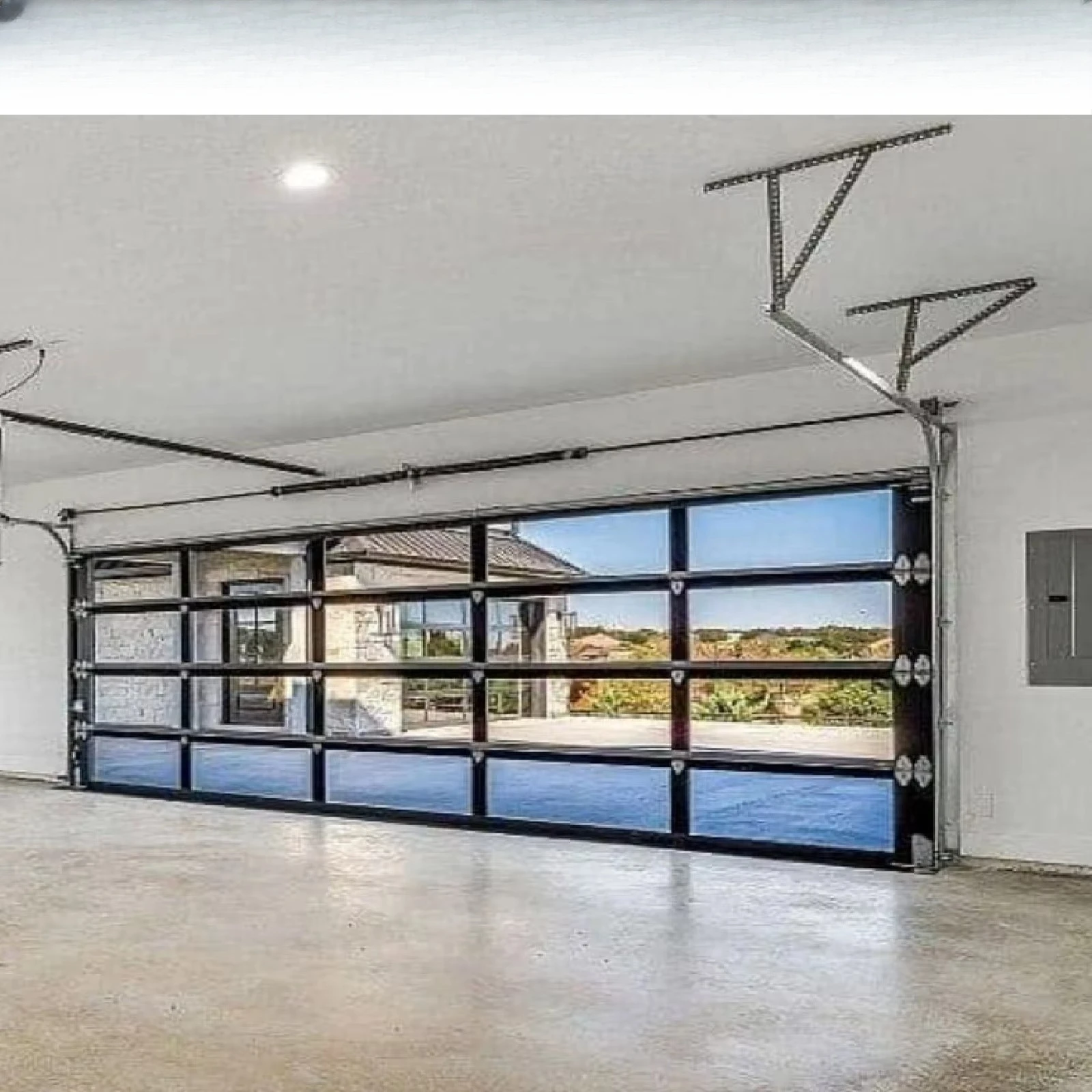 Glass Garage Door Overhead Aluminum Alloy Garage Door with Motor