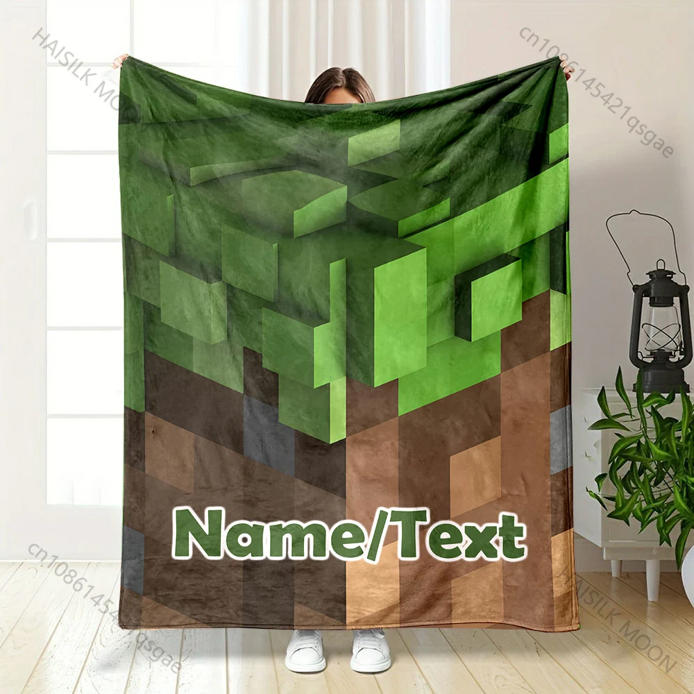 اسم مخصص بطانية شخصية بكسل طباعة لعبة دافئة ومريحة أريكة سرير بطانية للبالغين والأطفال للهدايا #6