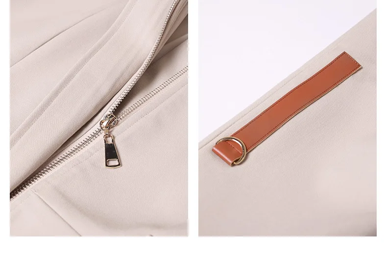 2025 Autumn New Apricot English Style Loose Temperament Mid Length Windbreaker Women's Coat Belt Trench Coat