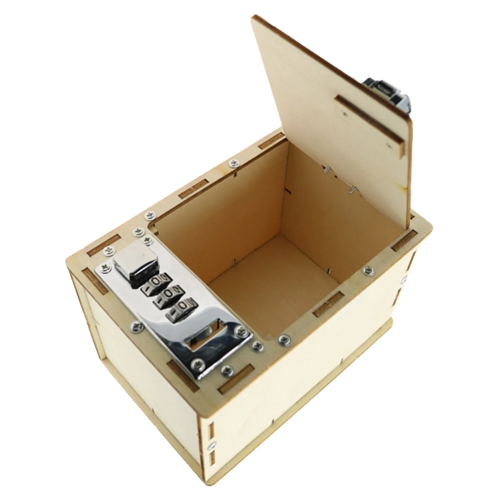 

Набор для сборки шкатулки для пароля из натурального дерева, квадратный, прочный, не деформируется, развивающий инструмент для обучения детей, обучающий секретному хранению.