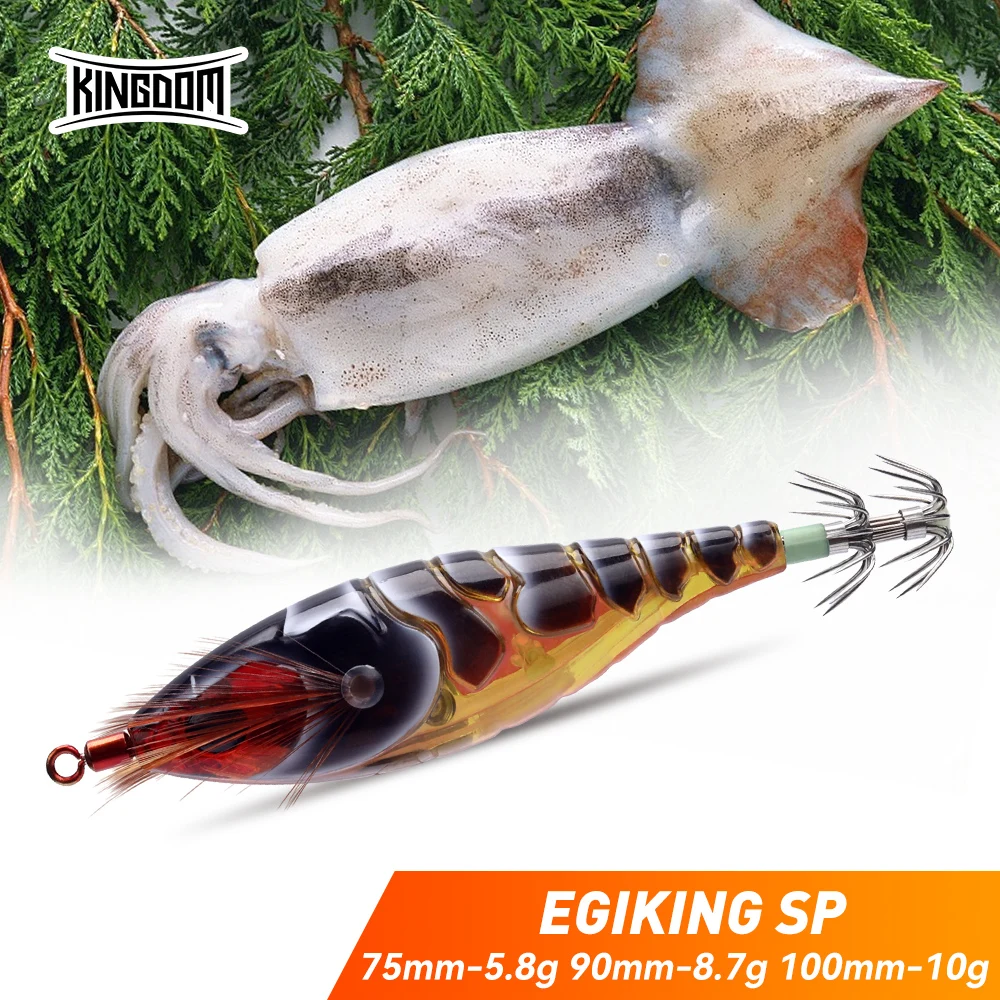 Kingdom 2/3pcs EGIKING SP Fishing Lure 5.8g 8.7g 10g Squid Jig Artificial Squid Hook Jigging Baits Sea Fishing Cuttlefish EGI