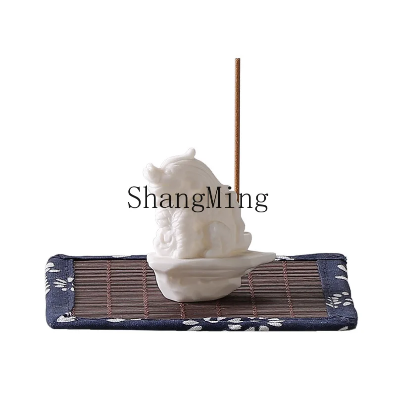 

PYH cute little dragon line incense plug ceramic zodiac dragon creative small incense burner sandalwood agarwood