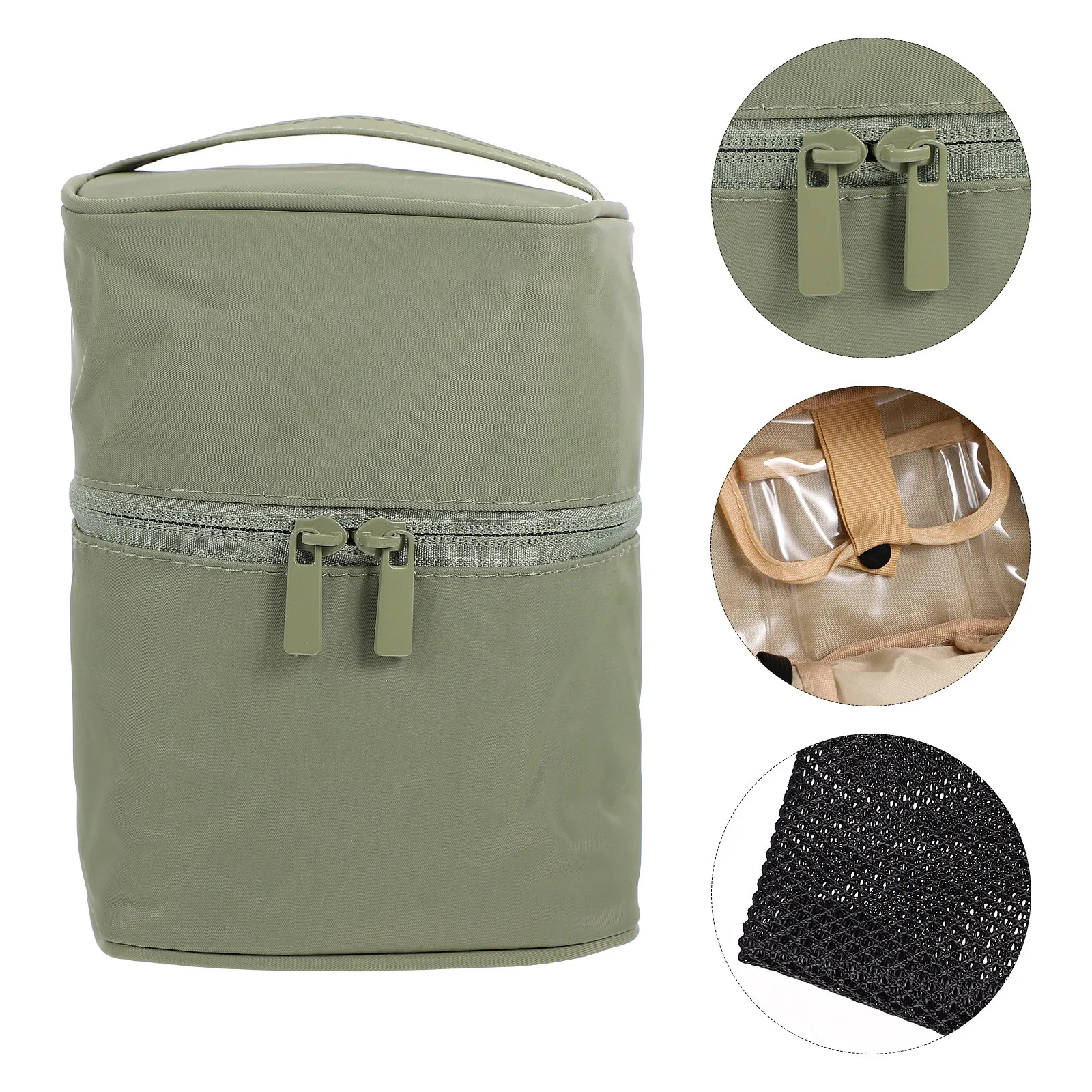 Travel Makeup Bag Large Capacity Waterproof Portable Bucket Shape Cosmetics Case Detachable Mesh Pouches for Toiletries