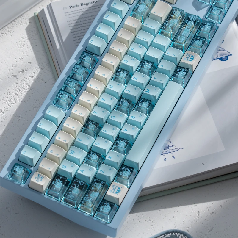 

Rabbit Holiday Park Theme Keycaps Set Customized PBT Sublimation Cherry Profile Keyboardcaps for Mechanical Keyboard Accessories