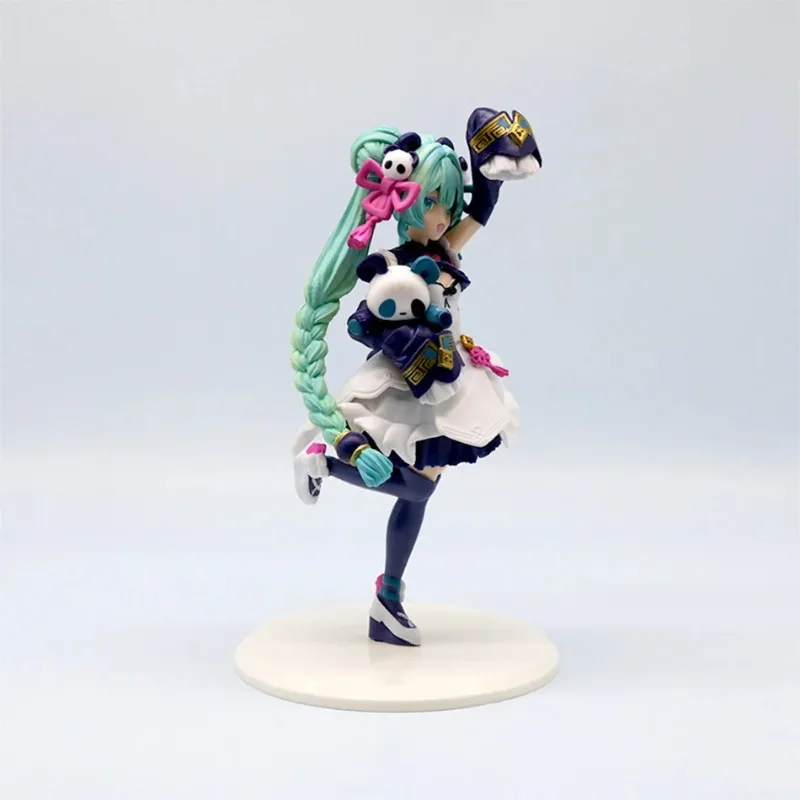 Leuke Hatsune Miku Panda Model Anime Figuur Desktop Ornament Speelgoed Collectie Meisje Verjaardagscadeau 18Cm