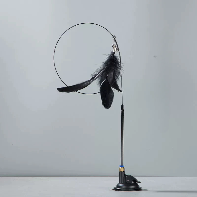 

Cat Teaser Toy - Interactive Bell & Feather Wand - Long Suction Cup Pole for Exciting Playtime Adventures - Ultimate Cat Toy