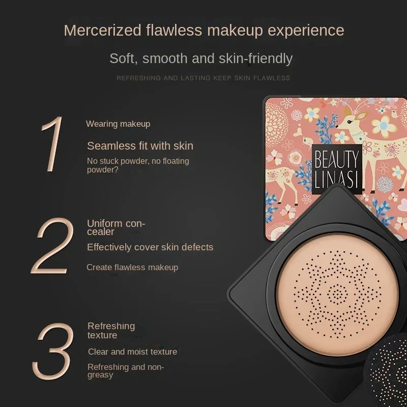 VENZEN BB Air Cushion CC Cream Foundation Concealer Pilzkopf Aufhellung Wasserdicht Erhellen Sie den Grundton des Gesichts Koreanisches Make-up