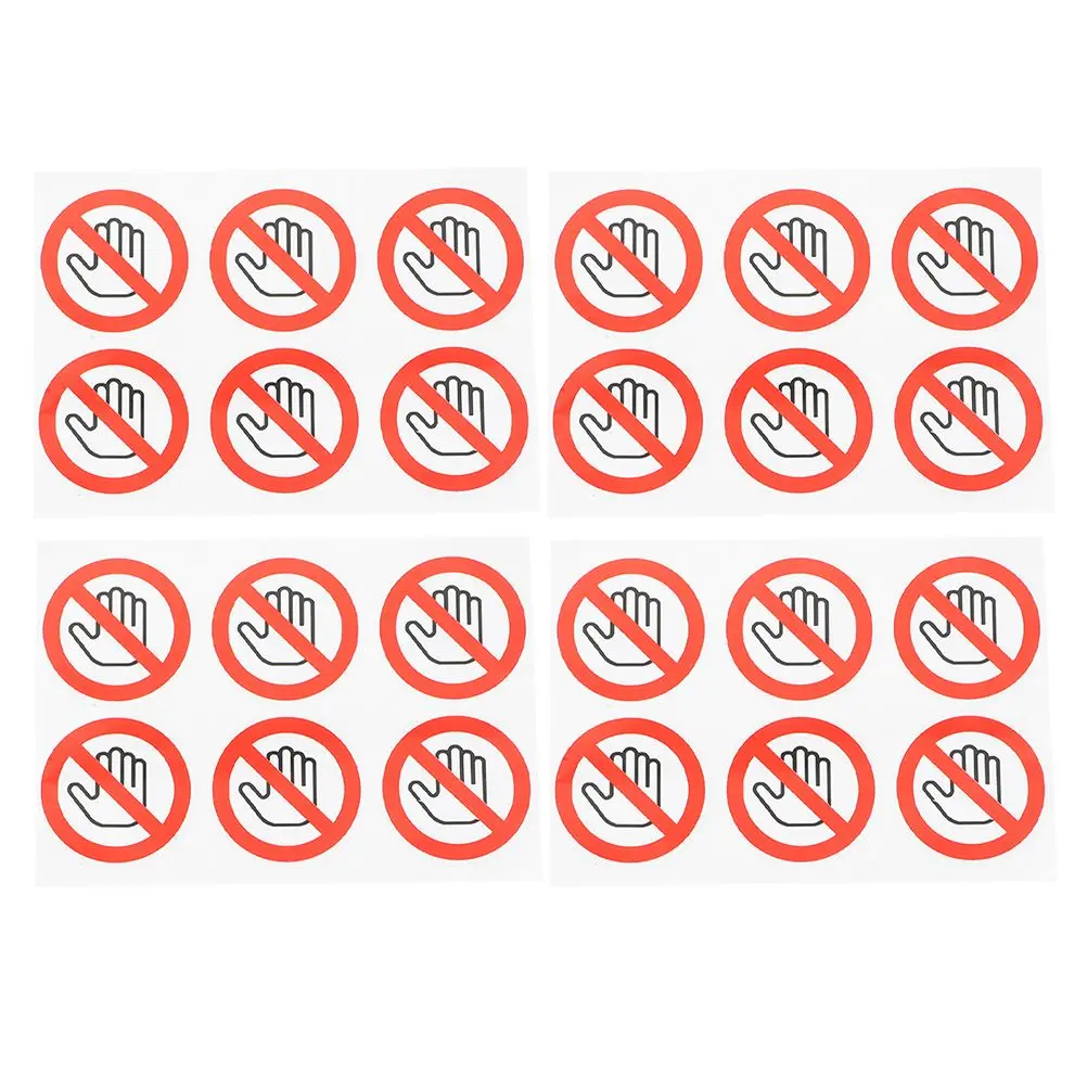 24 قطعة لا تلمس علامات التحذير ملصقات السلامة ملصقات لاصقة لا لمس علامات المرور حماية الجهاز