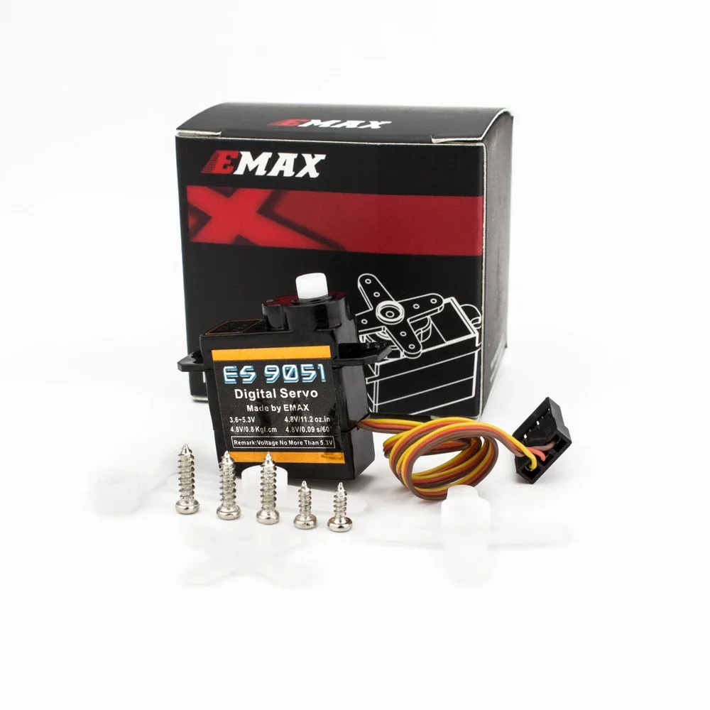 1/2/4Pcs EMAX ES9051 4.3g Digital Servo Plastic Gear 0.8kg Torque for RC Model Airplanes Car and boat Robot