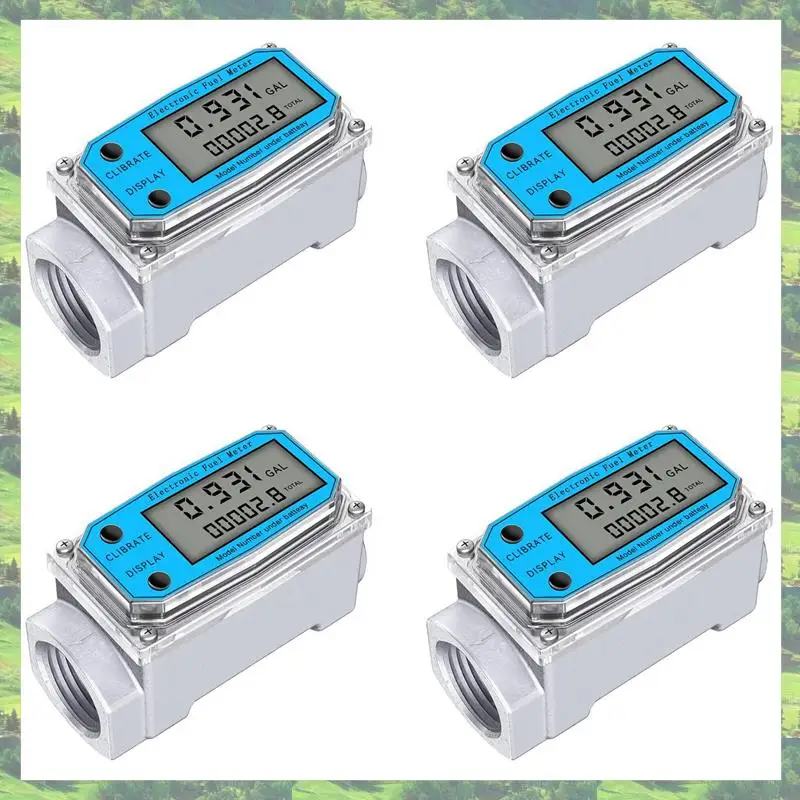 A59Z-4Xデジタルタービン水流量計、デジタルLCDディスプレイ、NPTカウンターとFNPTネジ付き、ガス・オイル燃料流量計（1インチ）