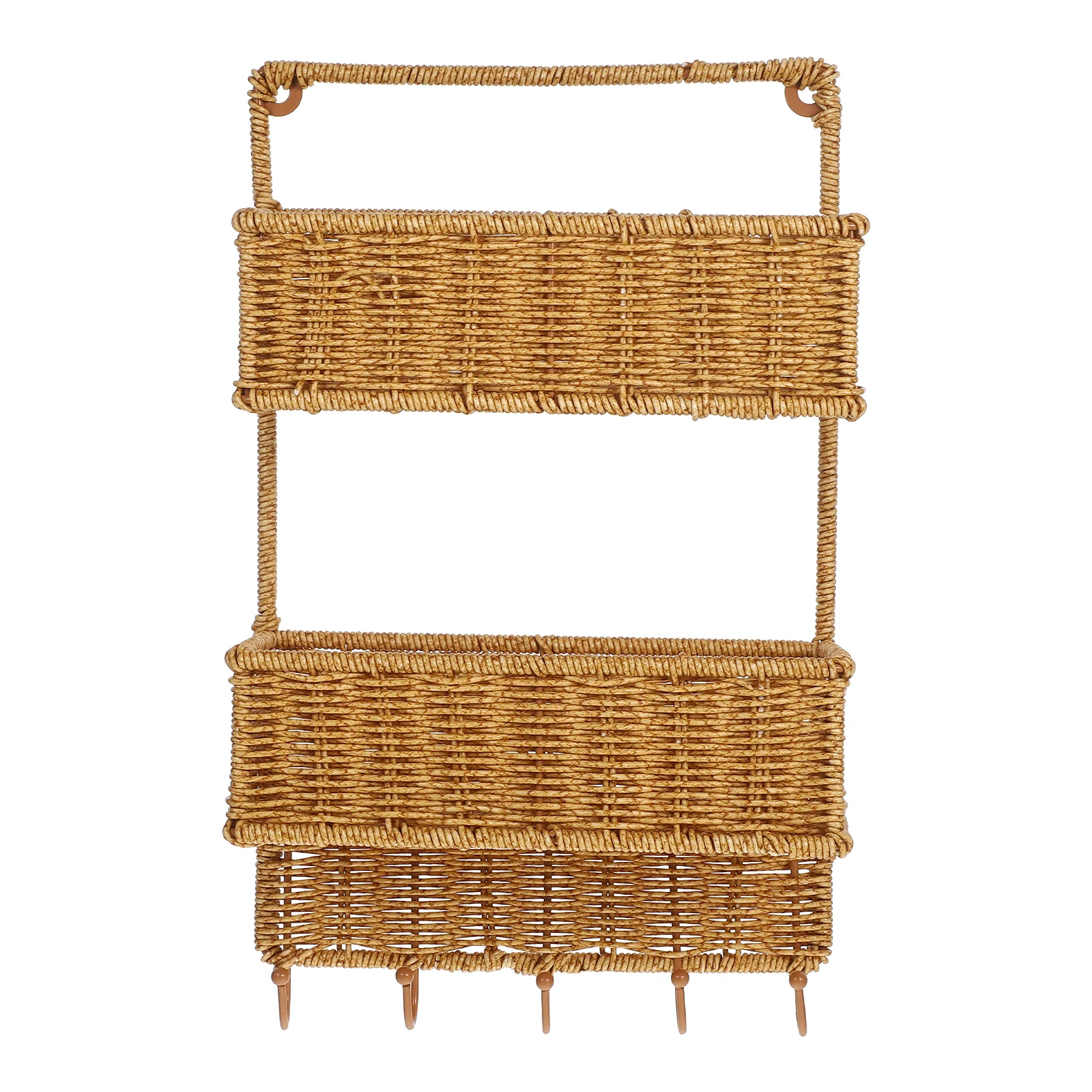 

Wall Shelf 2 Tiers Hanging Basket Storage Organizer Kitchen Bathroom Plastic MultiLayered Functional Without Drilling