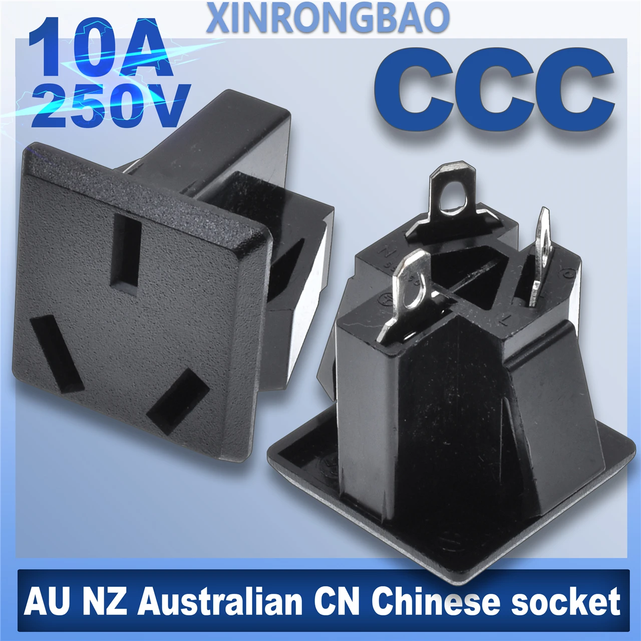 Black Copper 10/16A 250V American Japan Australian British EU Germany French Brazil Universal Electrical AC power socket