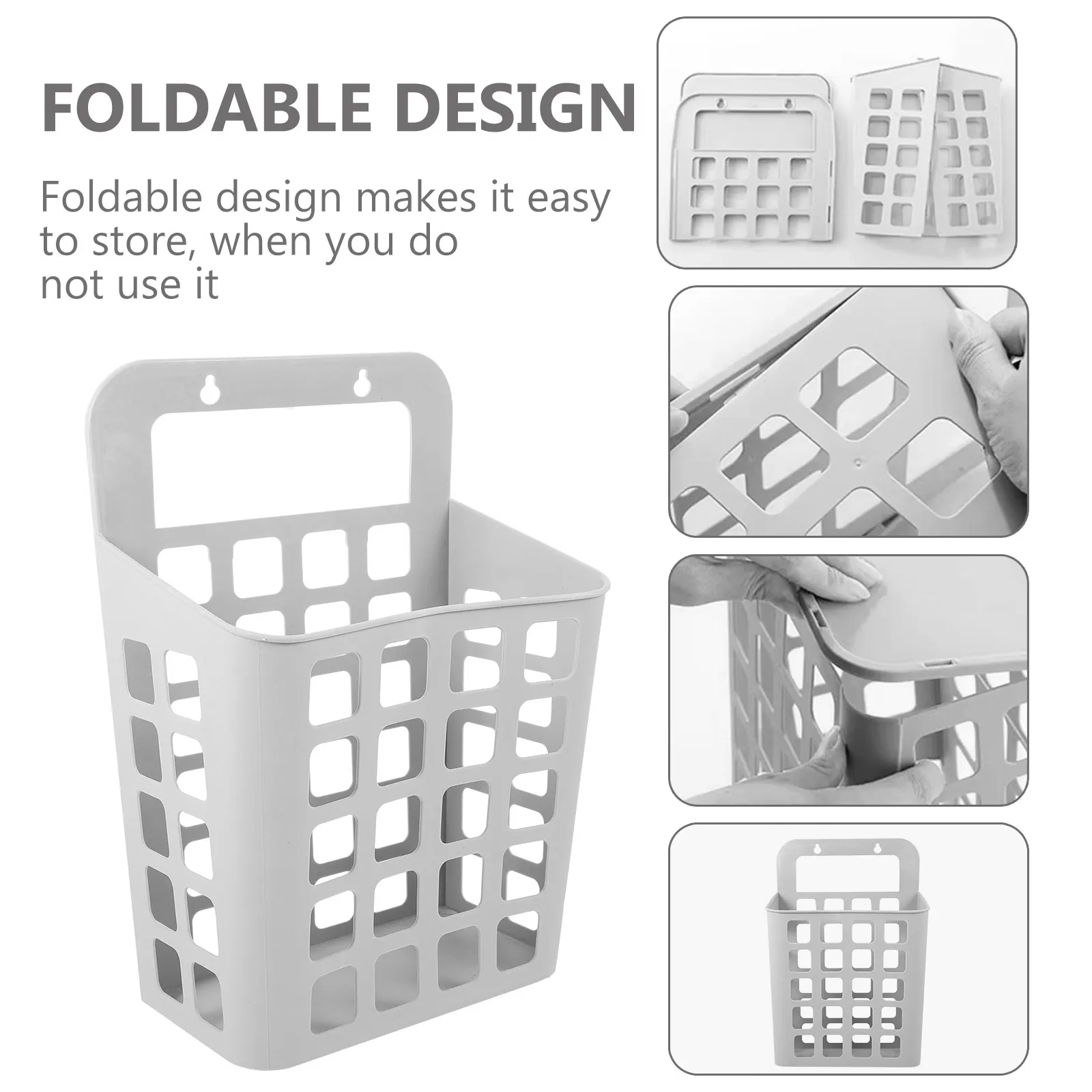 Foldable Plastic Laundry Basket Detachable Hanging Storage Container Household Organizer Laundry Hamper Bathroom Storage Basket