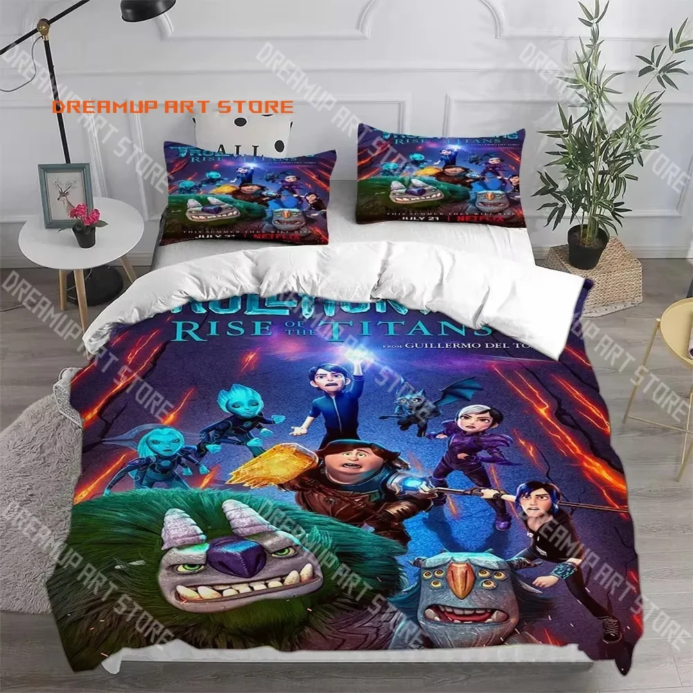 2026 3D Print Cartoon T-Trollhunters Bedding Set Single Twin Full Queen King Size Bed Set Adult Kid Bedroom Duvetcover Set