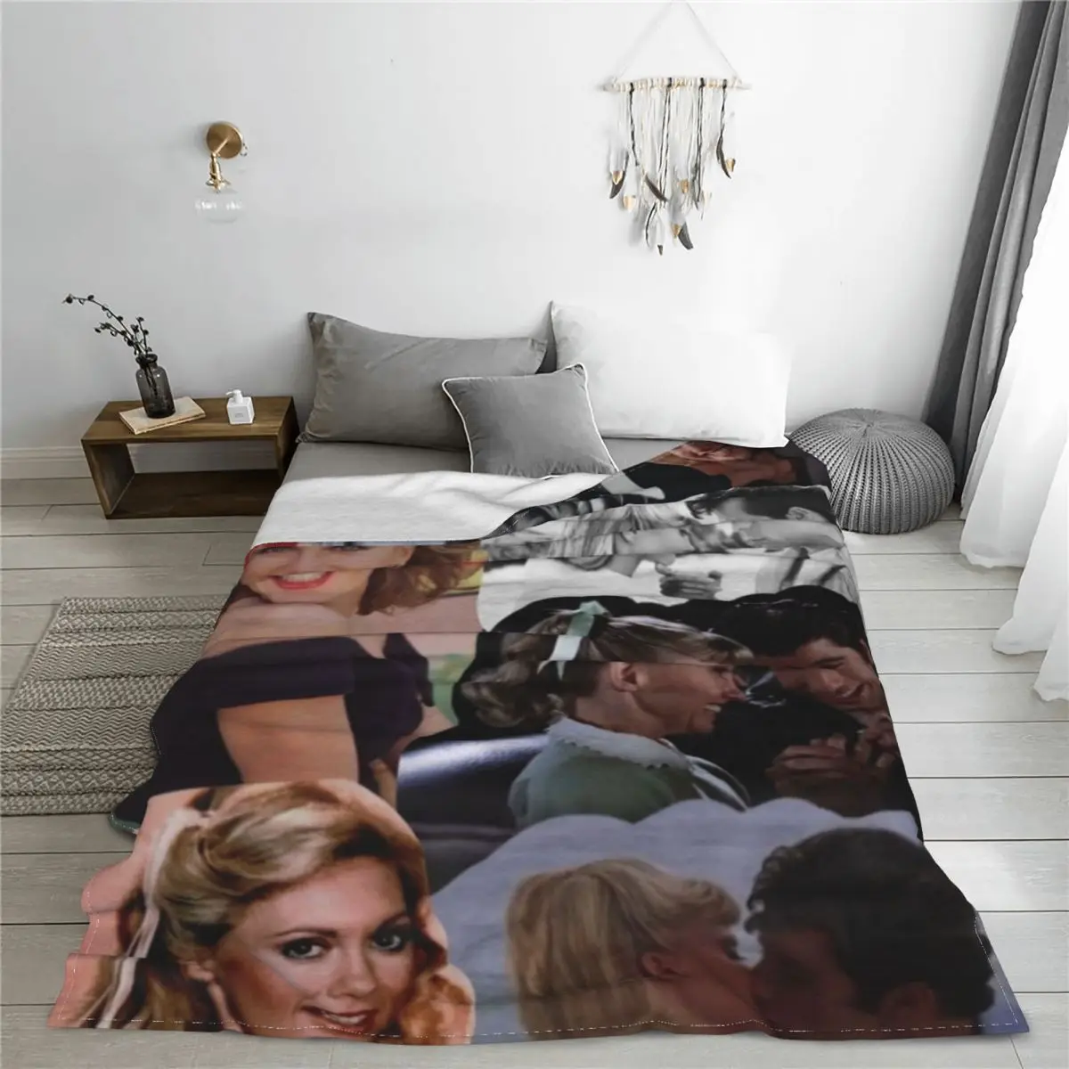 Olivia Newton John Knitted Blanket Fleece singer 70s 80s singer Ultra-Soft Throw Blankets for Outdoor Travel Bedroom Quilt