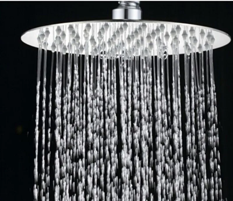 High Quality New 8/10/12/16 inch 304 Stainless Steel Round Shower Head Ultrathin Rainfall Shower Head Bathroom Shower Head