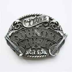 Antique Brushed Silver Western Country Music Belt Buckle Gurtelschnalle Boucle de ceinture BUCKLE-MU096AS also Stock in US