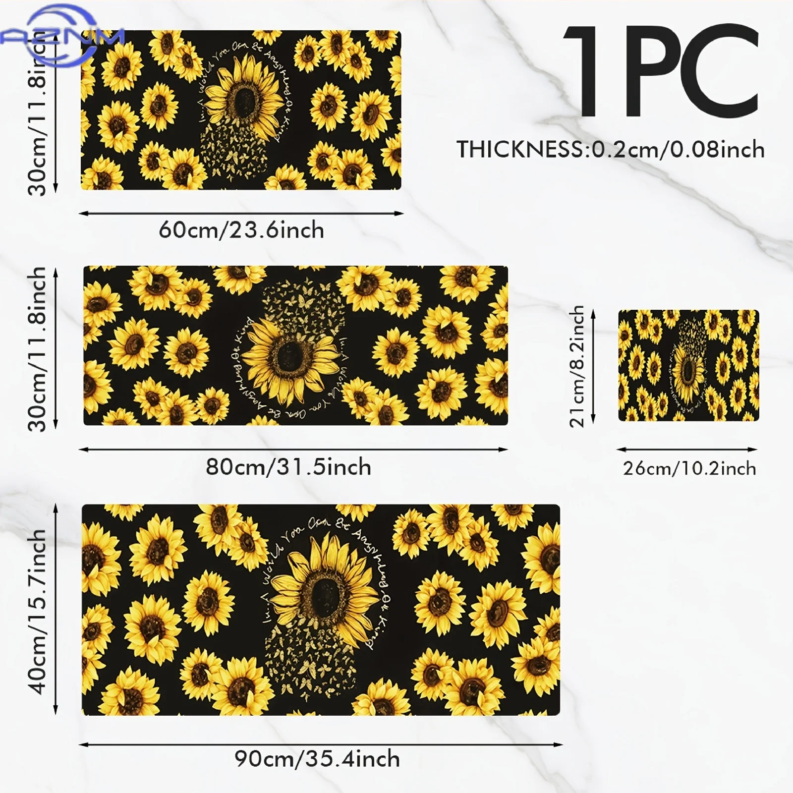 Spacious Gaming Mouse Mat Featuring a Sunflower Design, Equipped with a Non-Slip Rubber Backing And a Smooth Polyester Top, Perf