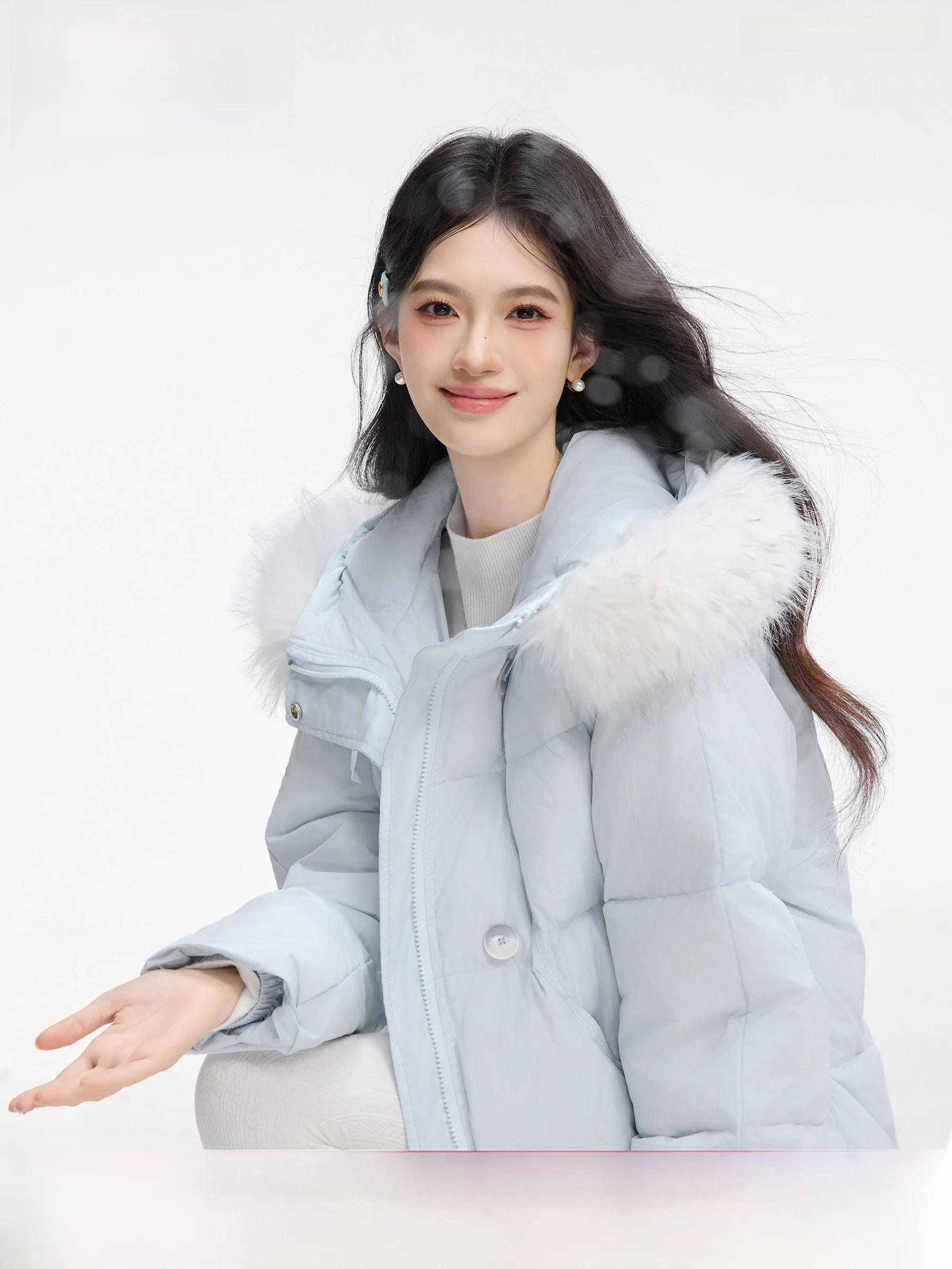 

Женская зимняя удлиненная куртка Lingjiu с меховым воротником, свободного кроя, до колен, в повседневном стиле, с завышенной талией, теплая, из полиэфирного волокна