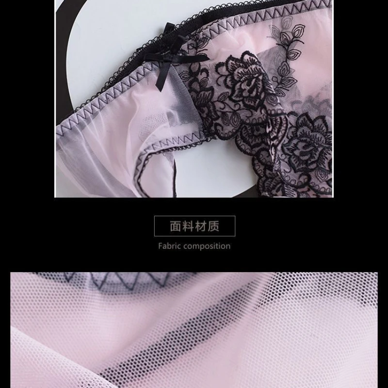 Lace Underwear Girls Sexy Thin Breathable Sexy Pants Low Waist Briefs Embroidered Large Size Shorts Cotton Crotch Panties Women