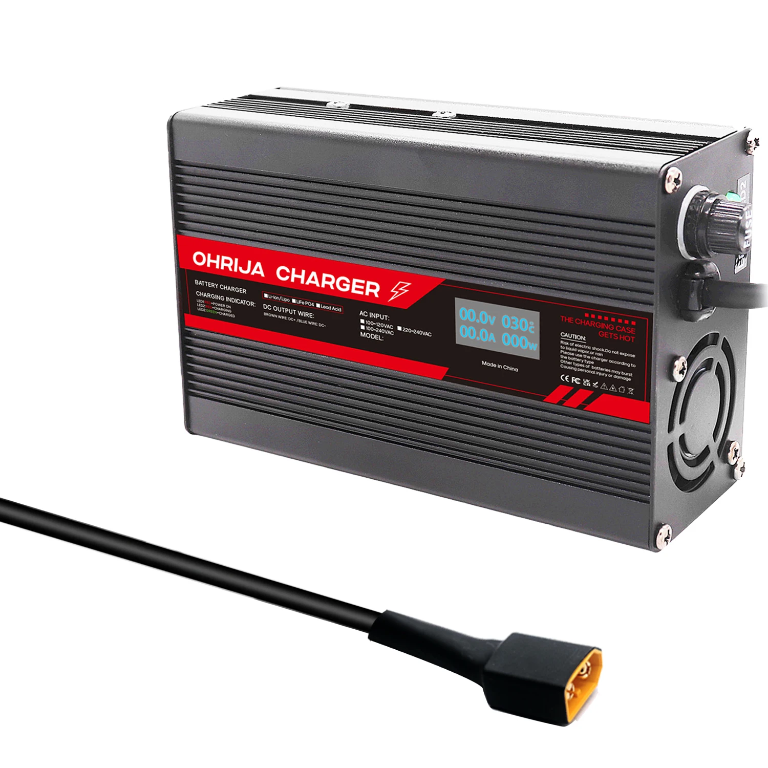 12V XT60 Charger Smart Aluminum Case Is Suitable 12.6V 10A For 3S 11.1V LCD Dispay Li-ion Lipo Battery OLED Display Fast Charger