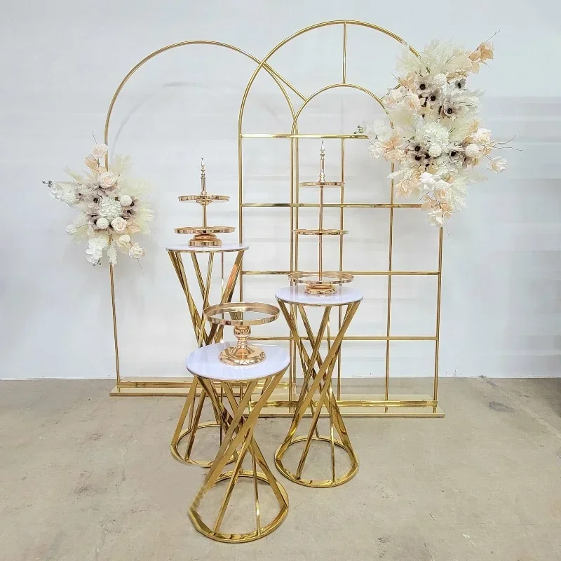 Best Sell Multi-style Metal Flower Stand Pedestal Round Plinths Wedding Cake Display Other Wedding Decorations for Events