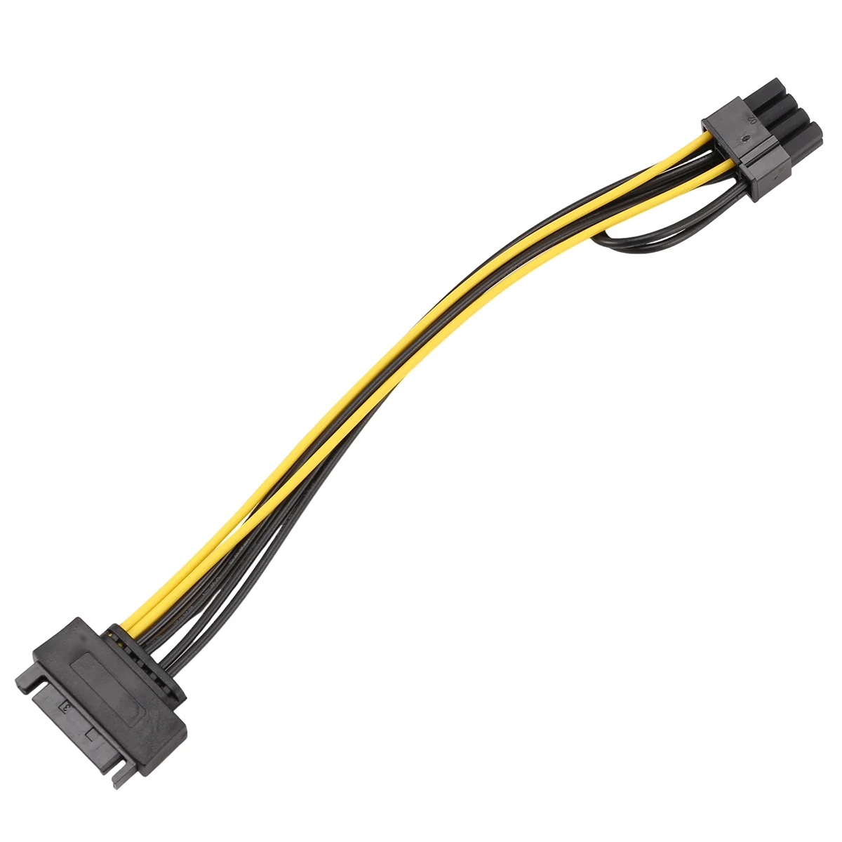 BABQ Cable de alimentación PCI-E SATA macho de 15 pines a 8 pines (6 + 2) Cable SATA de 15 pines a 8 pines Cable 18AWG para tarjeta gráfica (1 unidad)