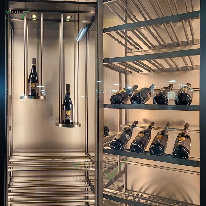 Airo Luxury Stainless Steel Constant Temperature Wine Cellar Thermoelectric Refrigerator Cooler Fridge Red Wine Glass Cabinet