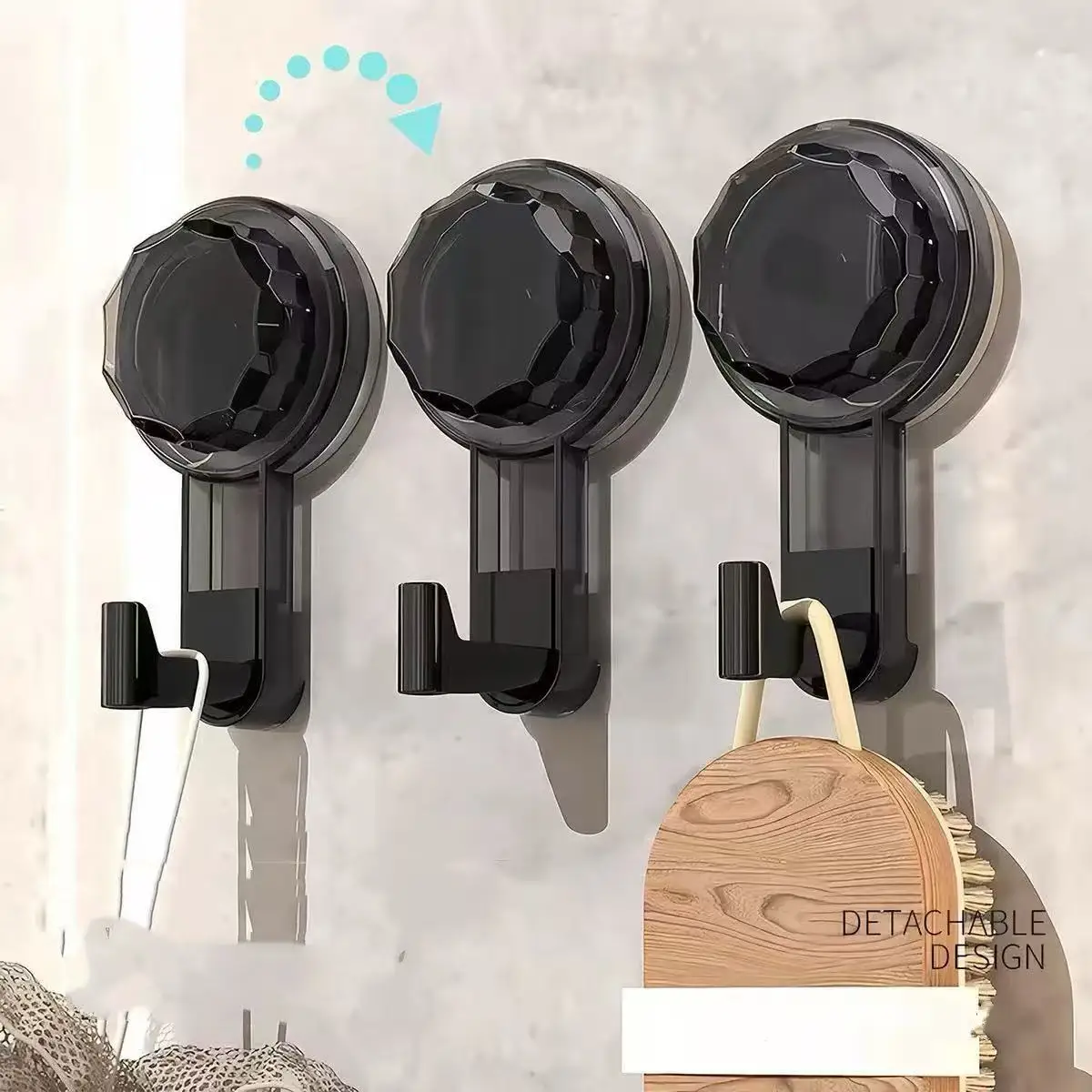 Nail-free Vacuum Hooks Powerful Suction Cup Reusable Storage Hook Heavy Duty Bathroom Kitchen Hanger Traceless Clothes Wall Hook