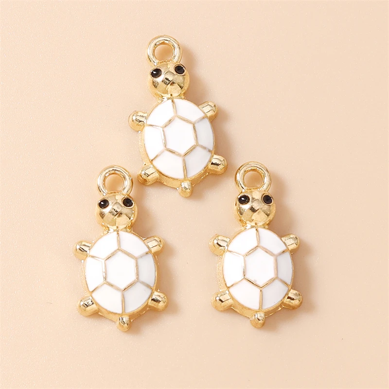 20 Stück 10 x 18 mm Cartoon-Anhänger mit bunten Emaille-Tiermotiven, Schildkröten-Anhänger für die Schmuckherstellung, Halsketten, Ohrringe, DIY-Bastelzubehör – Detail 15