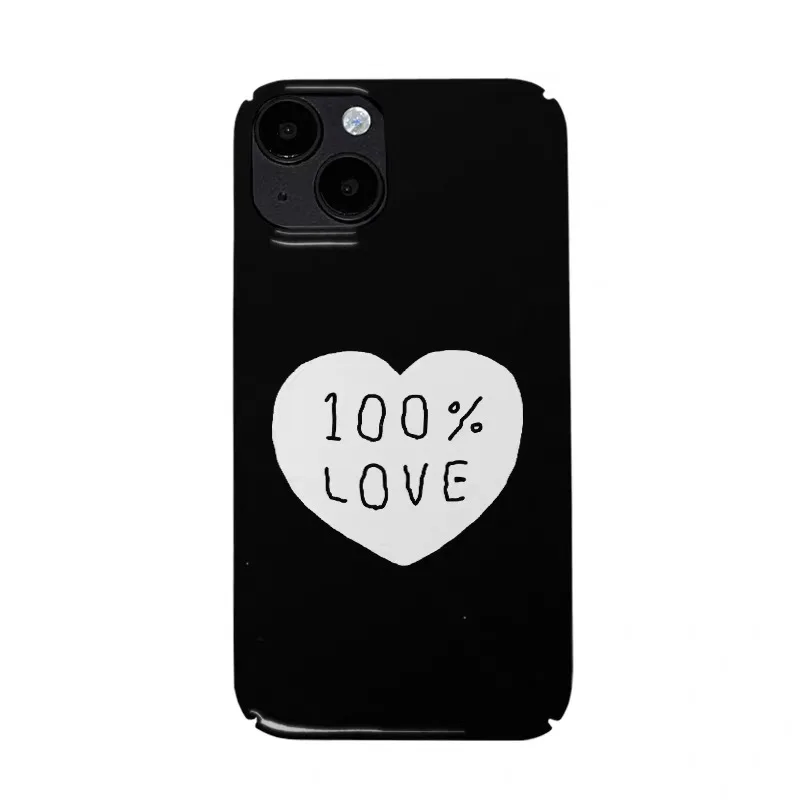

Ins Black Simple Love English Phone Case for IPHONE 17 Air 16E 15 PROMAX 14 Plus 13 12 MINI 11 PRO 16Plus XR Acrylic Phone Cover