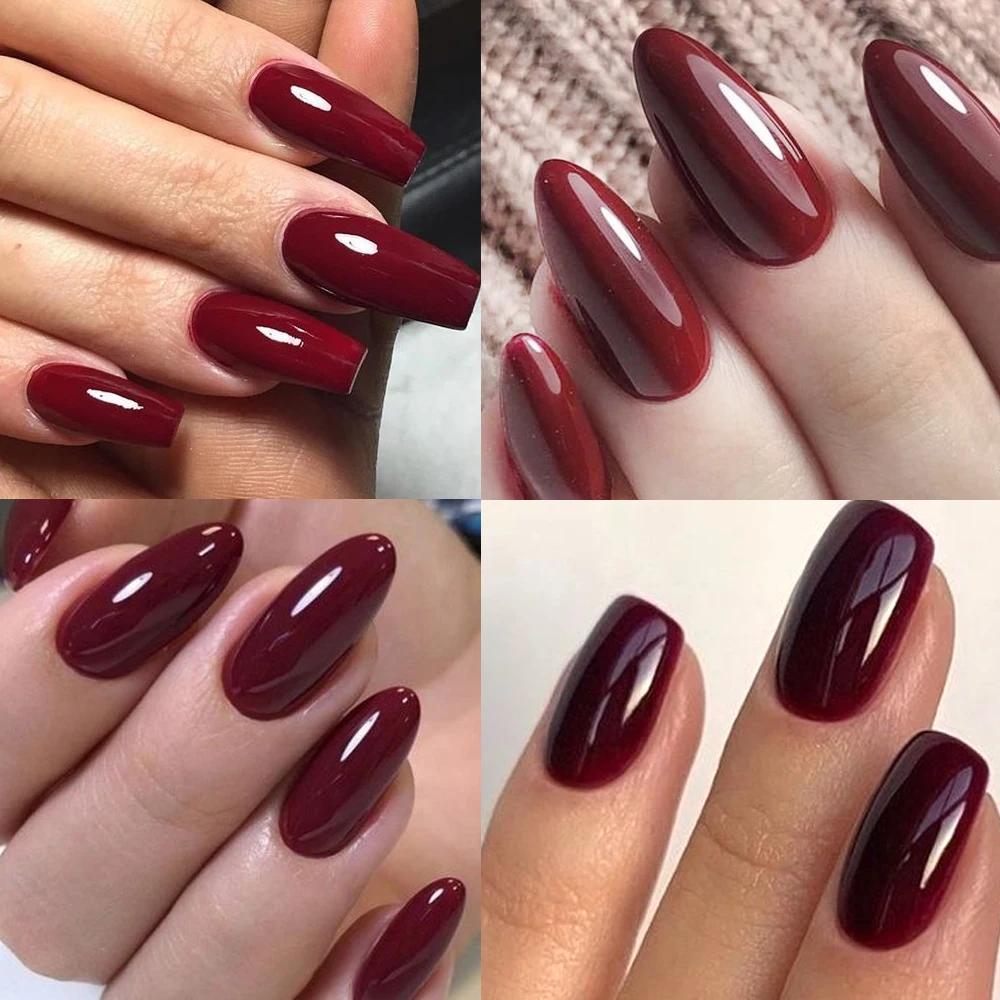 كوديس جل الشتاء النبيذ الأحمر المطاط قاعدة هلام البولندية شبه دائمة الأشعة فوق البنفسجية/LED هيكل مسمار تقوية بورجوندي الأحمر غائر قاعدة هلام #6