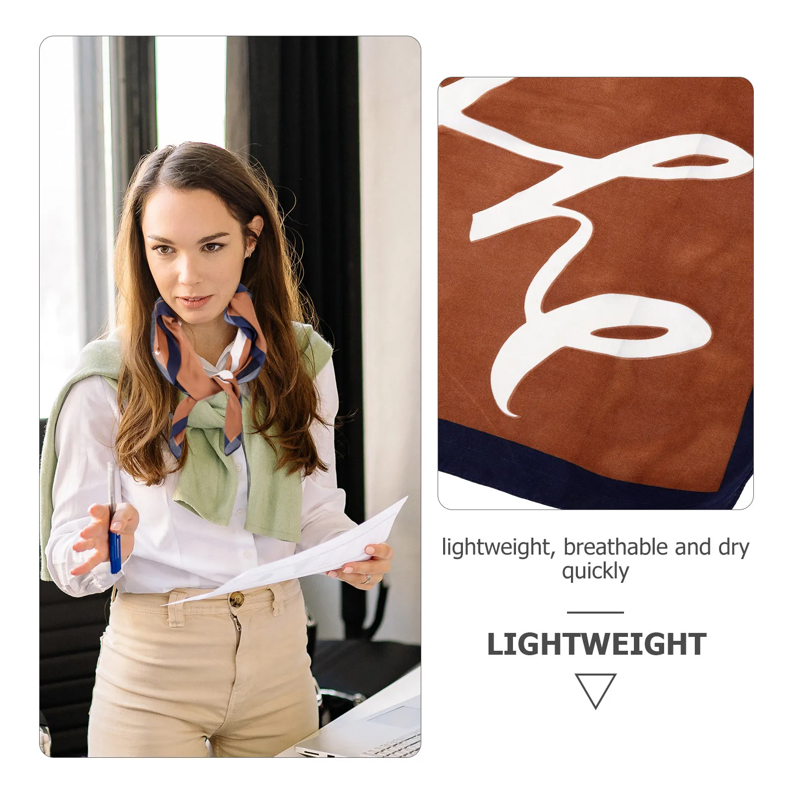 

Шифоновый шарф цвета хаки в горошек для женщин, весенний легкий дышащий мягкий на ощупь модный дорожный рабочий аксессуар