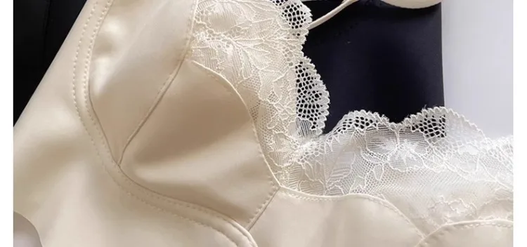 Sujetador sexy de encaje tipo conejita para mujer, sin costuras, con espalda hermosa, sin tirantes, que reduce el tamaño del ...
