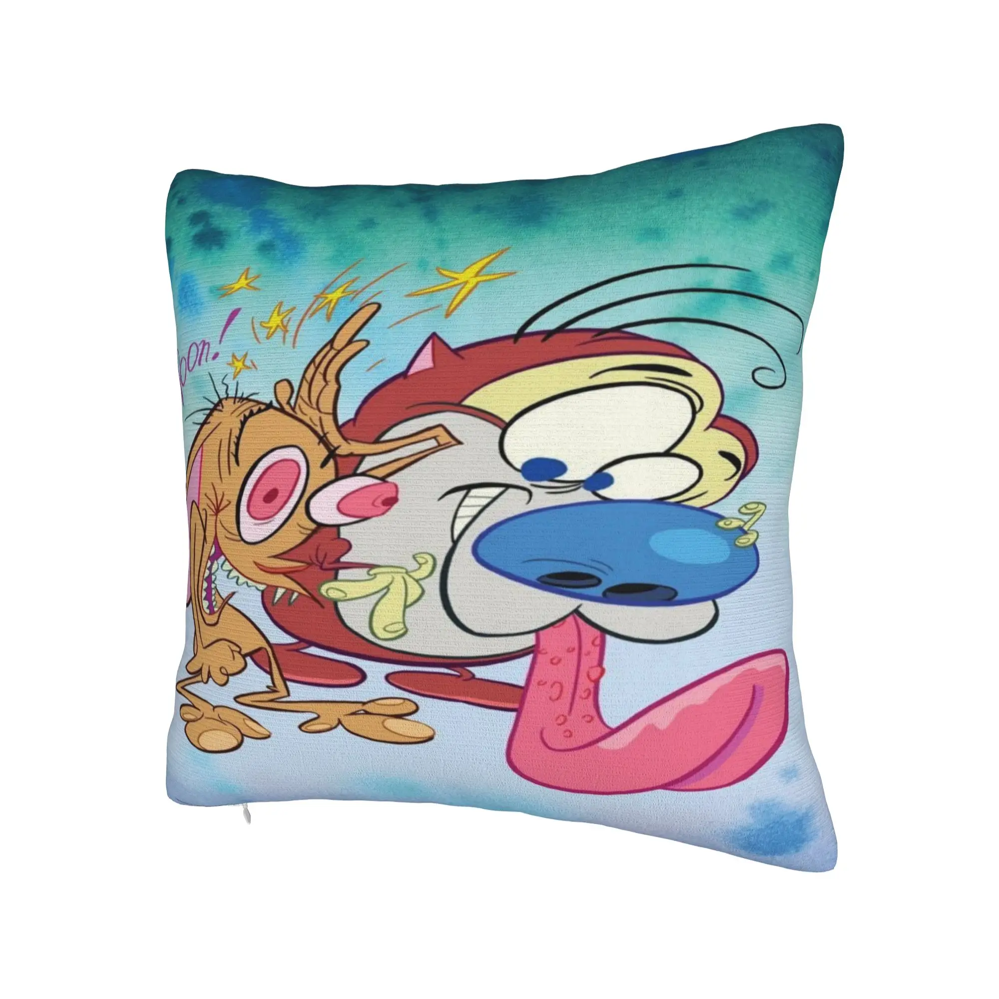 Y2K Bed  Duo Rucksack Ren & Stimpy  Decor Pillowcases Accessories  Pillow Covers Zippered Multiple Sizes